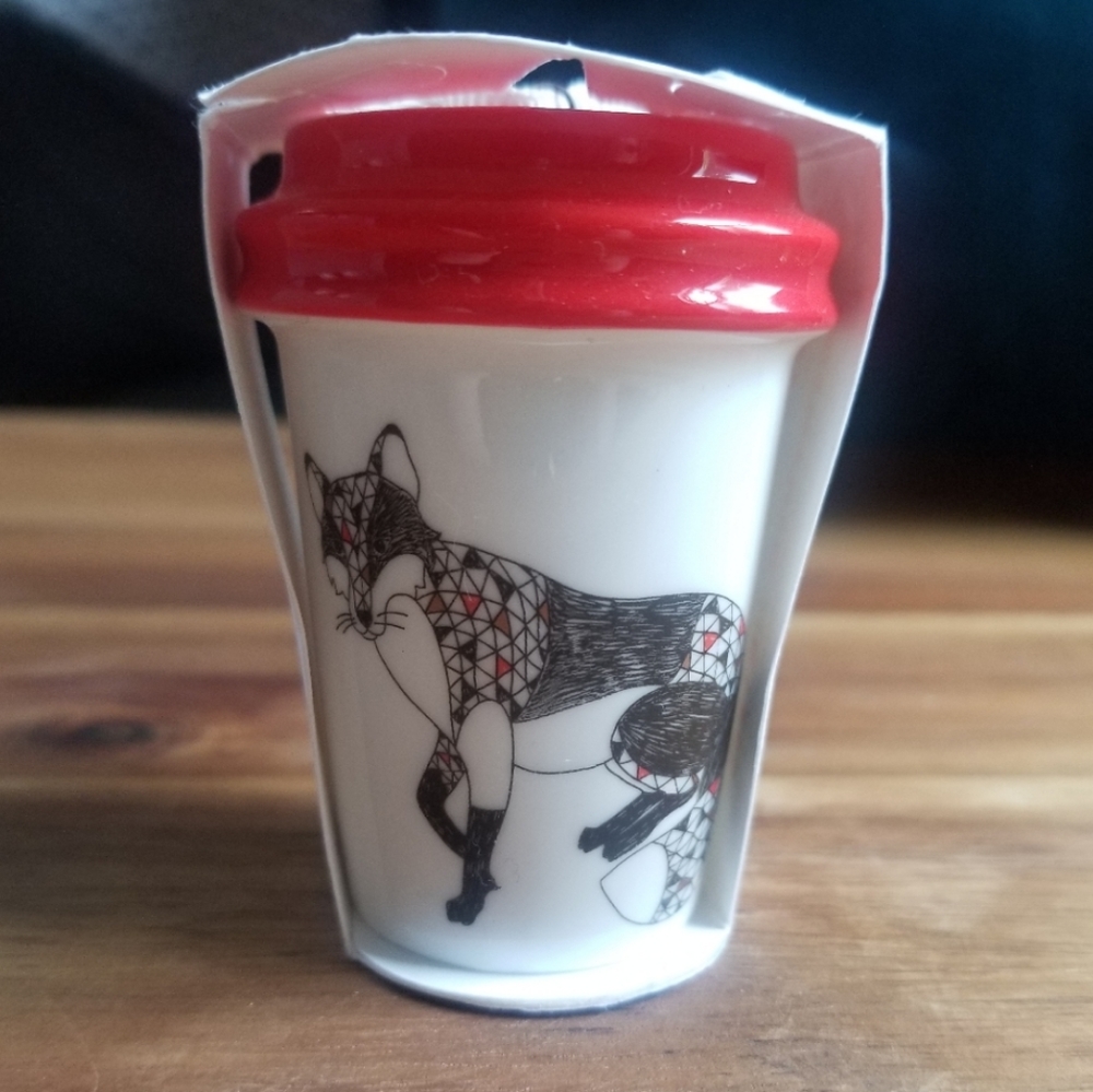 Starbucks Cup Holiday Fox Ornament 2017 New